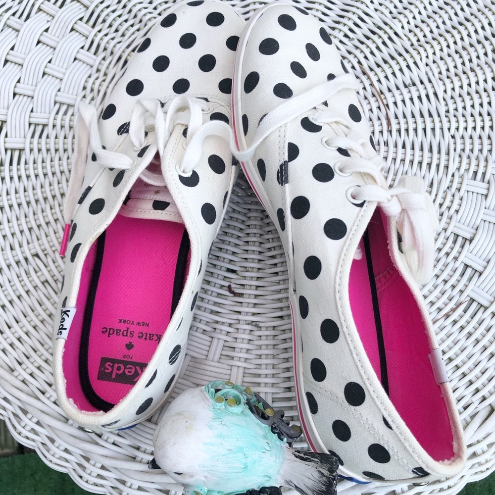 Kate Spade / Keds Black and white with pink trim
